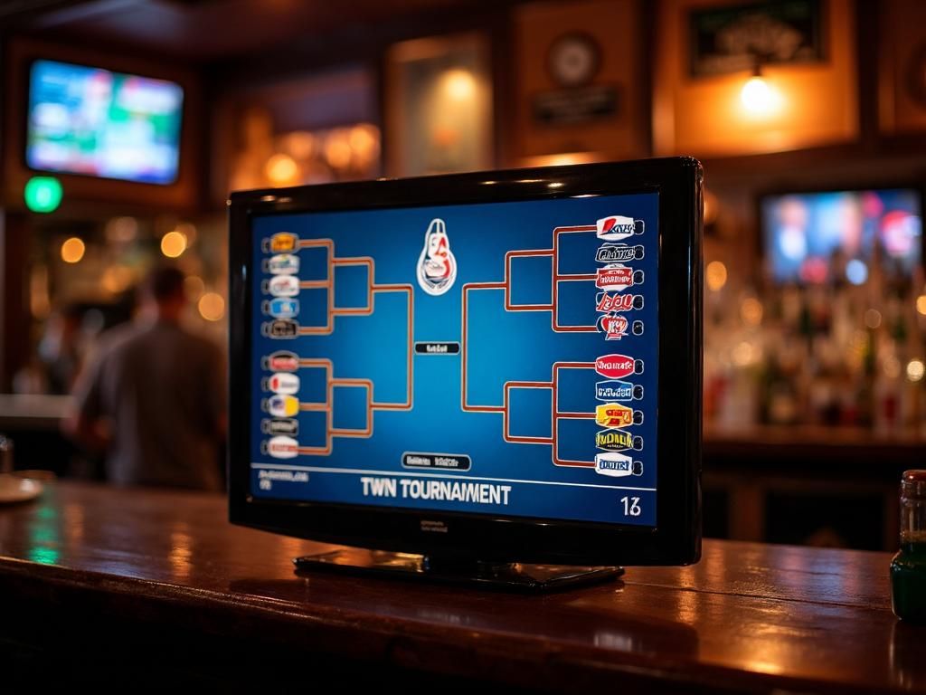 Live voting bracket in a bar setting