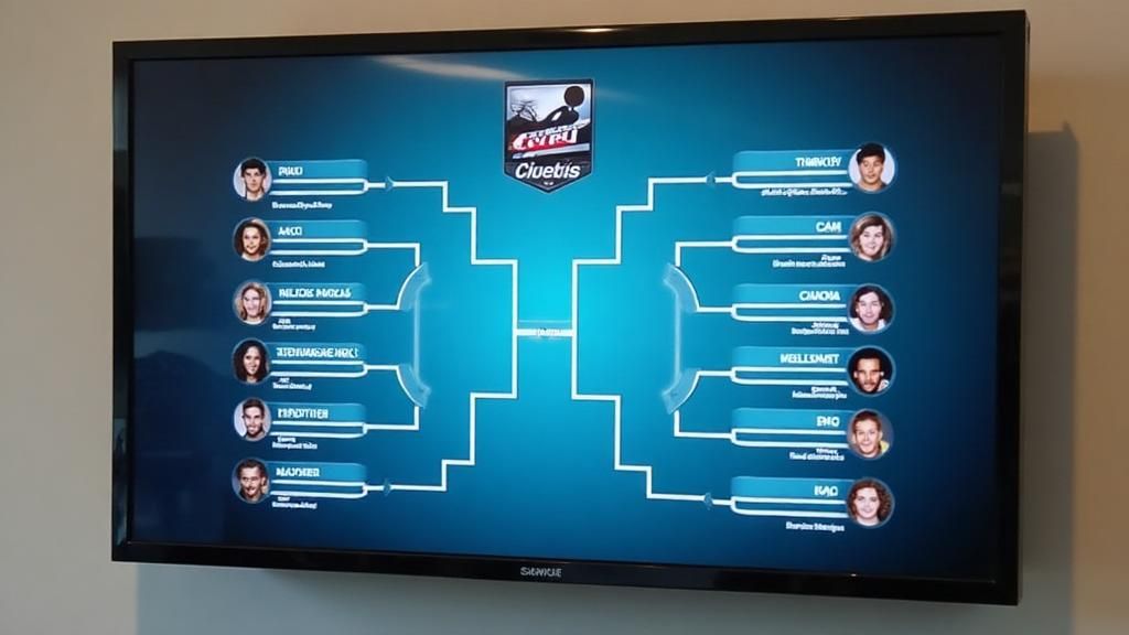 Live voting bracket displayed on screen